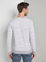Melierter Strickpullover - Männer - white grey mouline Melierter Strickpullover - Männer - white grey mouline - 2 - TOM TAILOR