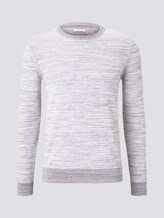 Melierter Strickpullover - Männer - white grey mouline Melierter Strickpullover - Männer - white grey mouline - 7 - TOM TAILOR