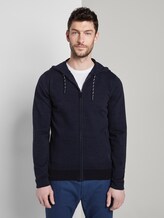 Sweatjacke im Struktur-Mix - Männer - navy black mouline Sweatjacke im Struktur-Mix - Männer - navy black mouline - 1 - TOM TAILOR