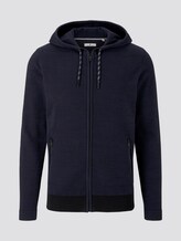 Sweatjacke im Struktur-Mix - Männer - navy black mouline Sweatjacke im Struktur-Mix - Männer - navy black mouline - 7 - TOM TAILOR
