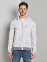 Sweatjacke im Struktur-Mix - Männer - white grey mouline Sweatjacke im Struktur-Mix - Männer - white grey mouline - 1 - TOM TAILOR