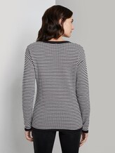 Strukturiertes Sweatshirt - Frauen - white black structure stripe Strukturiertes Sweatshirt - Frauen - white black structure stripe - 2 - TOM TAILOR