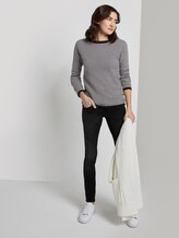 Strukturiertes Sweatshirt - Frauen - white black structure stripe Strukturiertes Sweatshirt - Frauen - white black structure stripe - 3 - TOM TAILOR