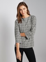Sweatshirt - Frauen - black white structure check Sweatshirt - Frauen - black white structure check - 5 - TOM TAILOR