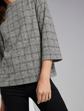 Sweatshirt - Frauen - black white structure check Sweatshirt - Frauen - black white structure check - 9 - TOM TAILOR