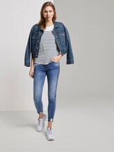 Gestreiftes T-Shirt mit kleiner Stickerei - Frauen - navy white stripe Gestreiftes T-Shirt mit kleiner Stickerei - Frauen - navy white stripe - 3 - TOM TAILOR Denim