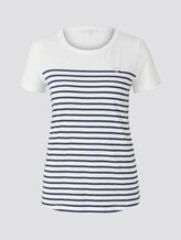 Gestreiftes T-Shirt mit kleiner Stickerei - Frauen - navy white stripe Gestreiftes T-Shirt mit kleiner Stickerei - Frauen - navy white stripe - 7 - TOM TAILOR Denim