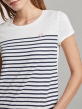 Gestreiftes T-Shirt mit kleiner Stickerei - Frauen - navy white stripe Gestreiftes T-Shirt mit kleiner Stickerei - Frauen - navy white stripe - 9 - TOM TAILOR Denim