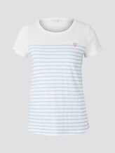 Gestreiftes T-Shirt mit kleiner Stickerei - Frauen - light blue white stripe Gestreiftes T-Shirt mit kleiner Stickerei - Frauen - light blue white stripe - 7 - TOM TAILOR Denim