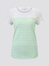 Gestreiftes T-Shirt mit kleinem Print - Frauen - green white stripe Gestreiftes T-Shirt mit kleinem Print - Frauen - green white stripe - 7 - TOM TAILOR Denim