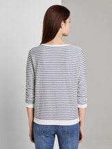 Gestreiftes Jacquard Sweatshirt - Frauen - structure stripe Gestreiftes Jacquard Sweatshirt - Frauen - structure stripe - 2 - TOM TAILOR Denim