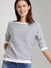 Gestreiftes Jacquard Sweatshirt - Frauen - structure stripe Gestreiftes Jacquard Sweatshirt - Frauen - structure stripe - 5 - TOM TAILOR Denim