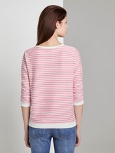 Gestreiftes Jacquard Sweatshirt - Frauen - rose structure stripe Gestreiftes Jacquard Sweatshirt - Frauen - rose structure stripe - 2 - TOM TAILOR Denim