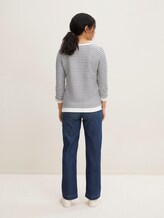 Gestreiftes Jacquard Sweatshirt - Frauen - blue white structured stripe Gestreiftes Jacquard Sweatshirt - Frauen - blue white structured stripe - 2 - TOM TAILOR Denim