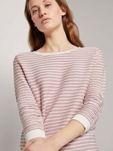 Gestreiftes Jacquard Sweatshirt - Frauen - rose white structure stripe Gestreiftes Jacquard Sweatshirt - Frauen - rose white structure stripe - 9 - TOM TAILOR Denim