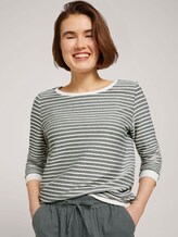 Gestreiftes Jacquard Sweatshirt - Frauen - green white structured stripe Gestreiftes Jacquard Sweatshirt - Frauen - green white structured stripe - 5 - TOM TAILOR Denim
