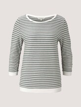 Gestreiftes Jacquard Sweatshirt - Frauen - green white structured stripe Gestreiftes Jacquard Sweatshirt - Frauen - green white structured stripe - 7 - TOM TAILOR Denim