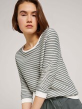 Gestreiftes Jacquard Sweatshirt - Frauen - green white structured stripe Gestreiftes Jacquard Sweatshirt - Frauen - green white structured stripe - 9 - TOM TAILOR Denim