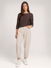 Gestreiftes Jacquard Sweatshirt - Frauen - blue brown structure stripe Gestreiftes Jacquard Sweatshirt - Frauen - blue brown structure stripe - 3 - TOM TAILOR Denim