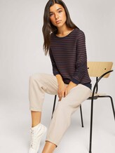 Gestreiftes Jacquard Sweatshirt - Frauen - blue brown structure stripe Gestreiftes Jacquard Sweatshirt - Frauen - blue brown structure stripe - 5 - TOM TAILOR Denim