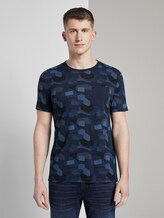 T-Shirt mit Allover-Print - Männer - navy geometric print T-Shirt mit Allover-Print - Männer - navy geometric print - 1 - TOM TAILOR Denim