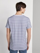 Gemustertes T-Shirt - Männer - white blue jacquard stripe Gemustertes T-Shirt - Männer - white blue jacquard stripe - 2 - TOM TAILOR Denim