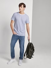 Gemustertes T-Shirt - Männer - white blue jacquard stripe Gemustertes T-Shirt - Männer - white blue jacquard stripe - 3 - TOM TAILOR Denim