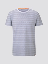 Gemustertes T-Shirt - Männer - white blue jacquard stripe Gemustertes T-Shirt - Männer - white blue jacquard stripe - 7 - TOM TAILOR Denim