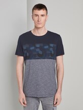 T-Shirt mit Print-Mix - Männer - Sky Captain Blue T-Shirt mit Print-Mix - Männer - Sky Captain Blue - 1 - TOM TAILOR Denim