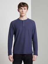 Henley-Langarmshirt - Männer - Sky Captain Blue Non-Solid Henley-Langarmshirt - Männer - Sky Captain Blue Non-Solid - 1 - TOM TAILOR Denim