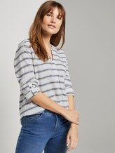 striped Henley blouse - Women - white navy stripe striped Henley blouse - Women - white navy stripe - 5 - TOM TAILOR Denim