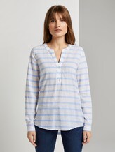 gestreifte Henley-Bluse - Frauen - white light blue stripe gestreifte Henley-Bluse - Frauen - white light blue stripe - 1 - TOM TAILOR Denim