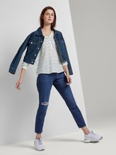 gestreifte Henley-Bluse - Frauen - white green stripe gestreifte Henley-Bluse - Frauen - white green stripe - 3 - TOM TAILOR Denim