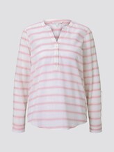 gestreifte Henley-Bluse - Frauen - white coral stripe gestreifte Henley-Bluse - Frauen - white coral stripe - 7 - TOM TAILOR Denim