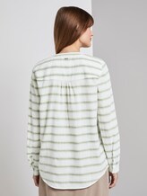 gestreifte Henley-Bluse - Frauen - white olive stripe gestreifte Henley-Bluse - Frauen - white olive stripe - 2 - TOM TAILOR Denim