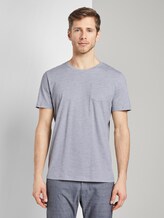 Gestreiftes T-Shirt mit Schrift-Print - Männer - light grey stripe Gestreiftes T-Shirt mit Schrift-Print - Männer - light grey stripe - 1 - TOM TAILOR