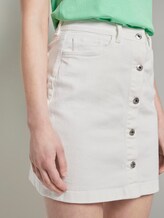 Mini skirt with a button tab in an A-line - Women - White Denim Mini skirt with a button tab in an A-line - Women - White Denim - 10 - TOM TAILOR Denim