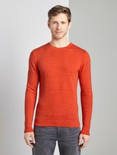 Strickpullover aus Leinengemisch - Männer - red off white injected mel Strickpullover aus Leinengemisch - Männer - red off white injected mel - 1 - TOM TAILOR