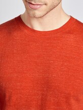 Strickpullover aus Leinengemisch - Männer - red off white injected mel Strickpullover aus Leinengemisch - Männer - red off white injected mel - 10 - TOM TAILOR