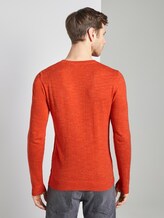 Strickpullover aus Leinengemisch - Männer - red off white injected mel Strickpullover aus Leinengemisch - Männer - red off white injected mel - 2 - TOM TAILOR