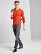 Strickpullover aus Leinengemisch - Männer - red off white injected mel Strickpullover aus Leinengemisch - Männer - red off white injected mel - 3 - TOM TAILOR