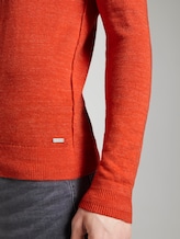 Strickpullover aus Leinengemisch - Männer - red off white injected mel Strickpullover aus Leinengemisch - Männer - red off white injected mel - 9 - TOM TAILOR