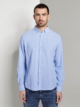 Hemd aus Leinengemisch - Männer - Sky Blue Chambray Hemd aus Leinengemisch - Männer - Sky Blue Chambray - 1 - TOM TAILOR