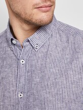 Hemd aus Leinengemisch - Männer - navy white stripe Hemd aus Leinengemisch - Männer - navy white stripe - 10 - TOM TAILOR
