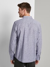 Hemd aus Leinengemisch - Männer - navy white stripe Hemd aus Leinengemisch - Männer - navy white stripe - 2 - TOM TAILOR