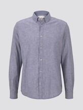 Hemd aus Leinengemisch - Männer - navy white stripe Hemd aus Leinengemisch - Männer - navy white stripe - 7 - TOM TAILOR