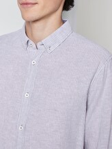 Shirt made of linen blend - Men - light grey white stripe Shirt made of linen blend - Men - light grey white stripe - 10 - TOM TAILOR
