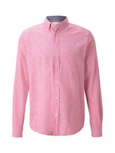 TOM TAILOR Herren Hemd aus Leinengemisch, rosa, unifarben, Gr.XL