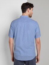 Kurzarmhemd aus Leinengemisch - Männer - Sky Blue Chambray Kurzarmhemd aus Leinengemisch - Männer - Sky Blue Chambray - 2 - TOM TAILOR