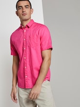 Kurzarmhemd aus Leinengemisch - Männer - carmine pink Kurzarmhemd aus Leinengemisch - Männer - carmine pink - 5 - TOM TAILOR